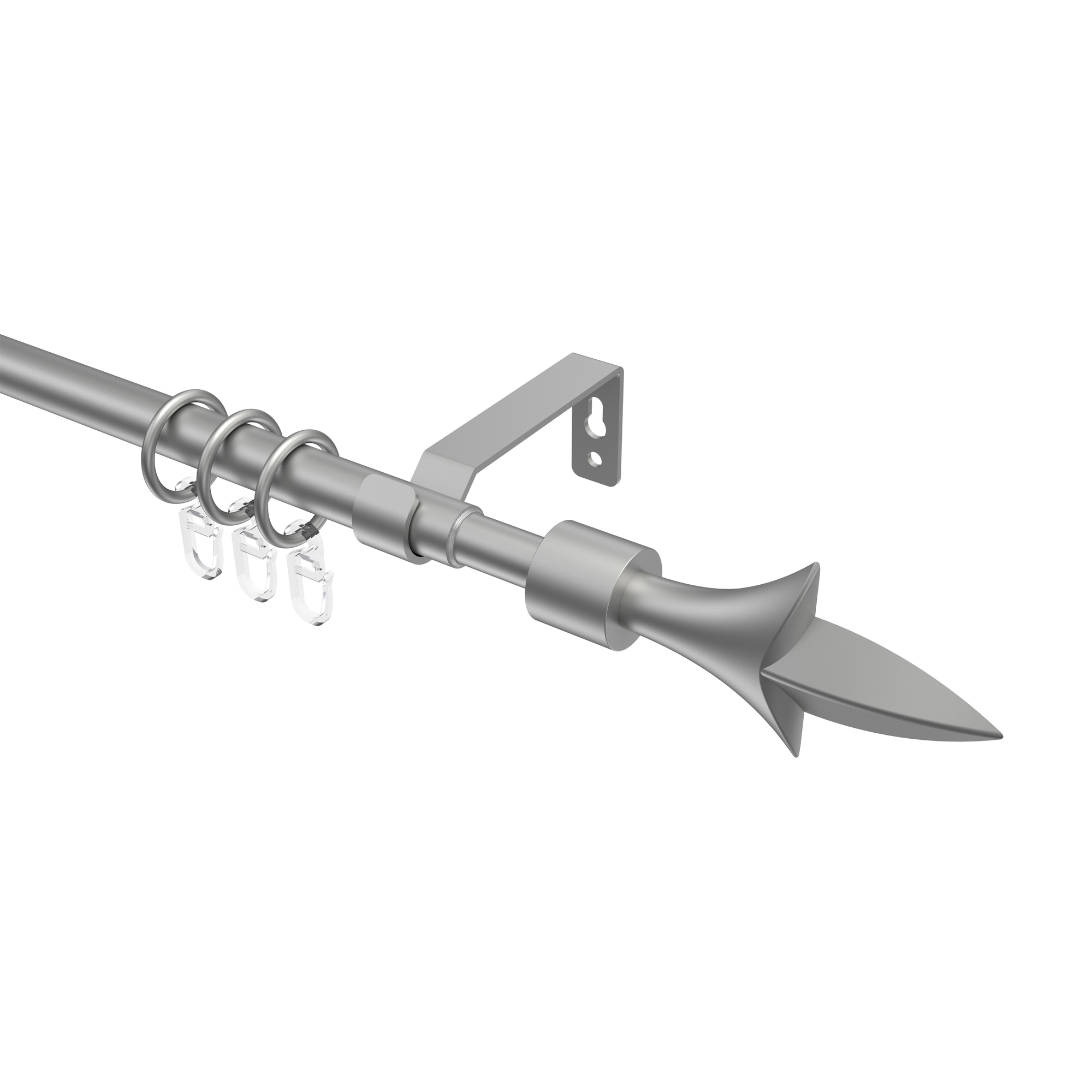 Ausziehbare Gardinenstangen Silber-Grau 16/13 mm Ø Hera Lily (Lilie)