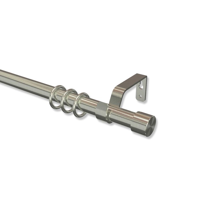Gardinenstangen Edelstahl Optik ausziehbar 120-230 cm Nova Pano (Kappe)