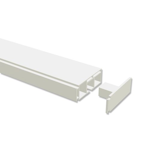 Kunststoff Gardinenschiene / PVC Vorhangschiene 1-läufig Weiß Concept