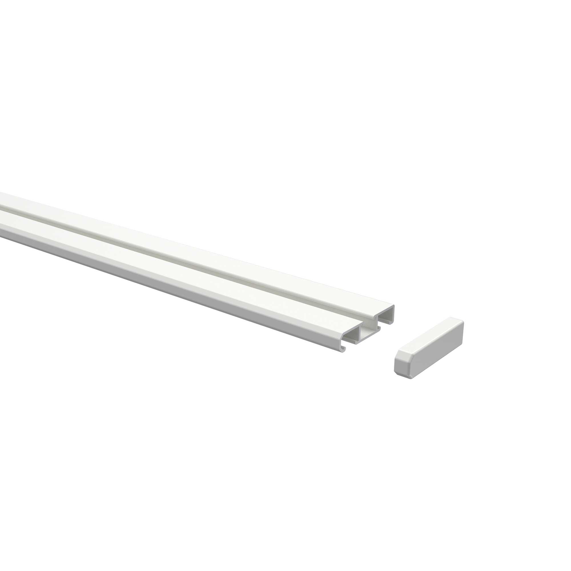 Aluminium Gardinenschiene / Vorhangschiene 1-/2-läufig Weiß Slimline