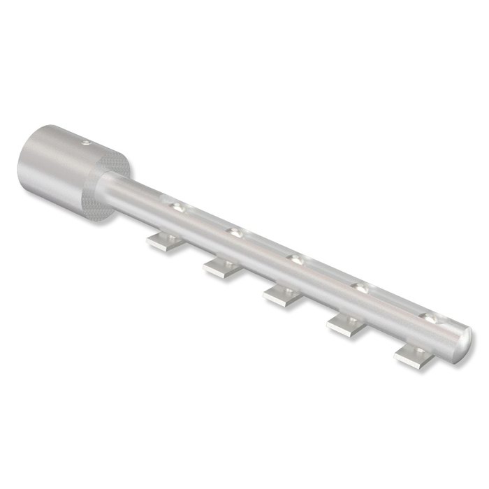 Wandträger für Vorhangschienen / Innenlaufprofilen 5-läufig Universal Basic Silbergrau 6,5 bis 18,5 cm