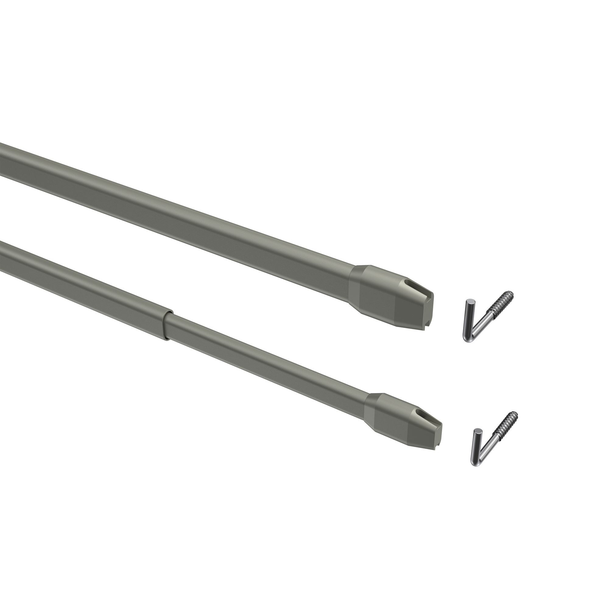Vitragestangen / ausziehbare Scheibenstangen Geno Silbergrau ausziehbar