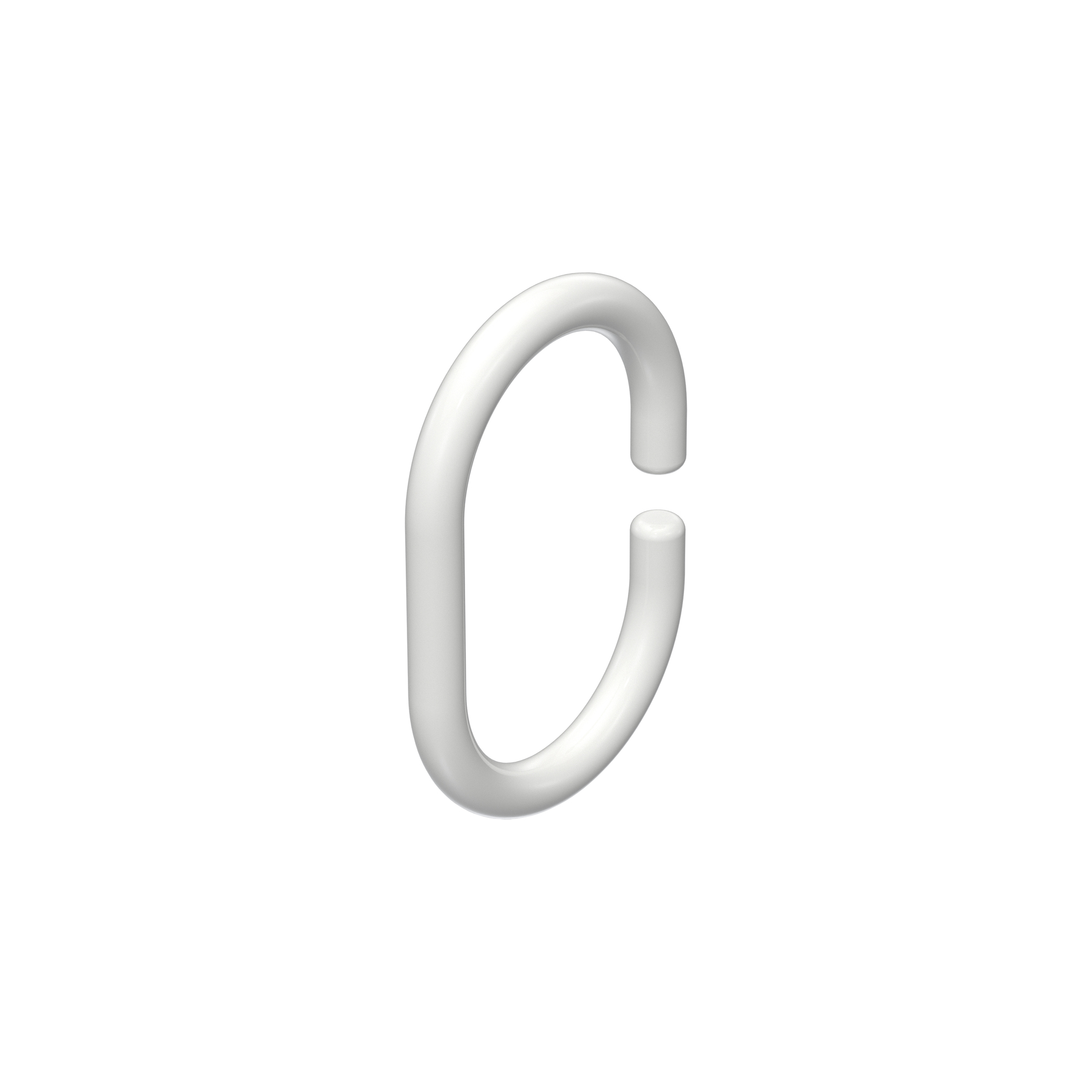 Duschringe / Duschvorhangringe C-Form oval 60/42 mm Ø Weiß für Duschvorhangstangen