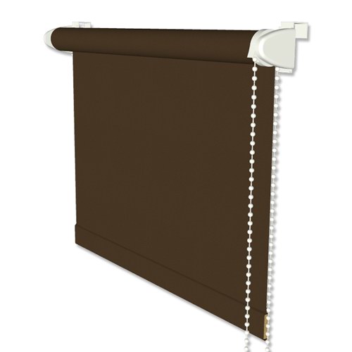 Klemmfix-Rollo / Thermorollo mit Seitenzug in Braun - Verdunkelungsrollos