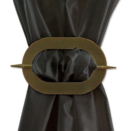 Raffspangen / Raffhalter aus Metall Avos - Oval in Messing-Antik