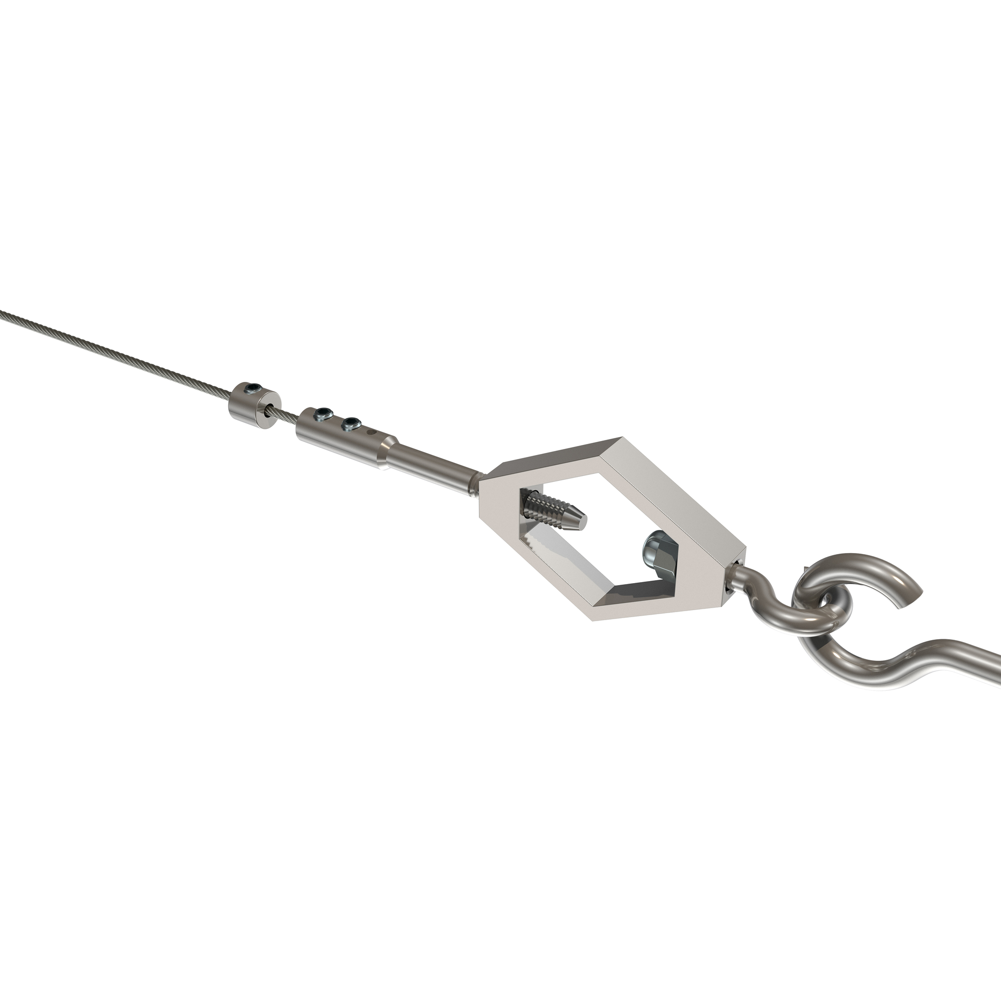 Seilspanngarnituren / Seilspanner Modell Joy - Raute vernickelt