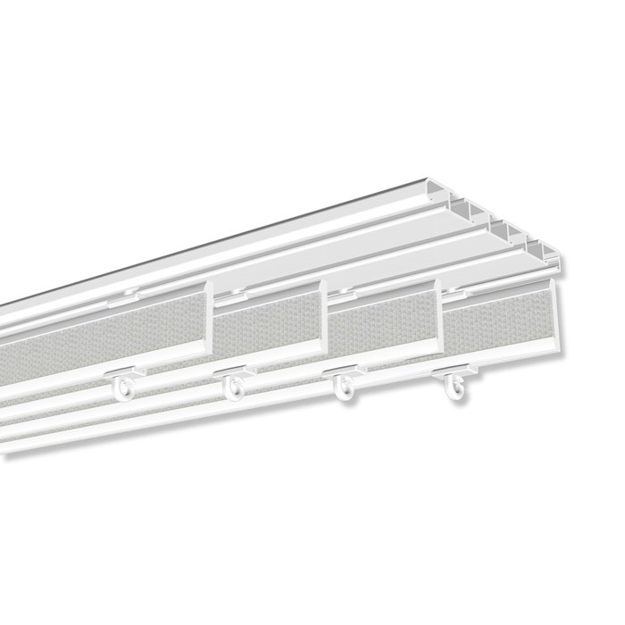 Weiß aus Aluminium Paneelwagen mit Klettband für Gardinenstangen 16-20 mm Ø 